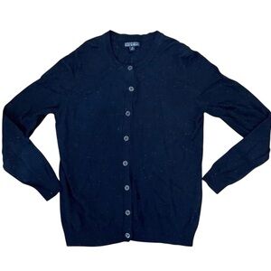 Original Nicole Miller Knit Cardigan Sweater Women Medium Black Metallic Sparkle